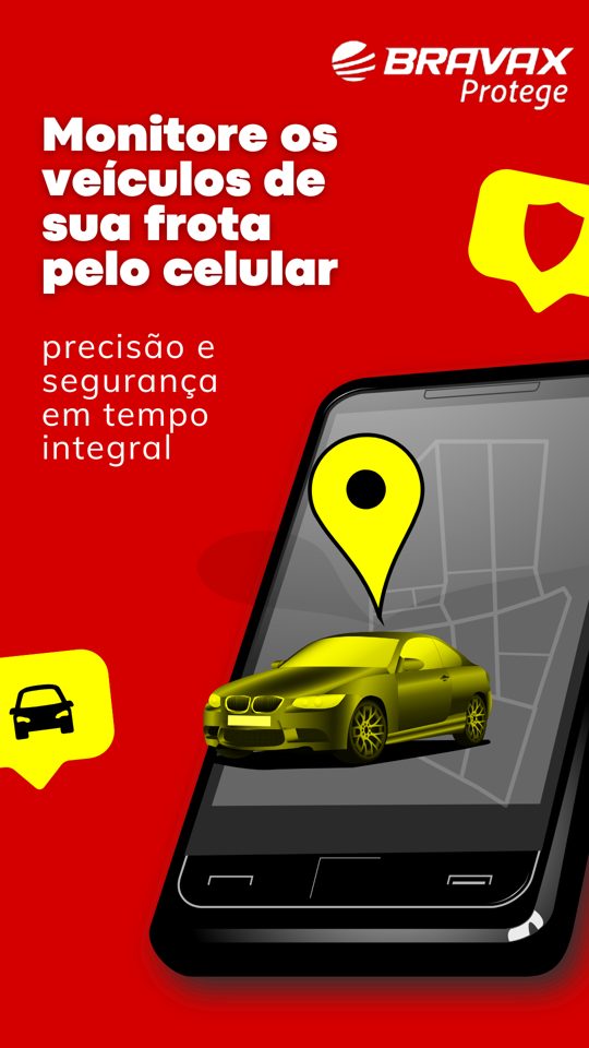 Celular mostrando o rastreamento do veículo em tempo real